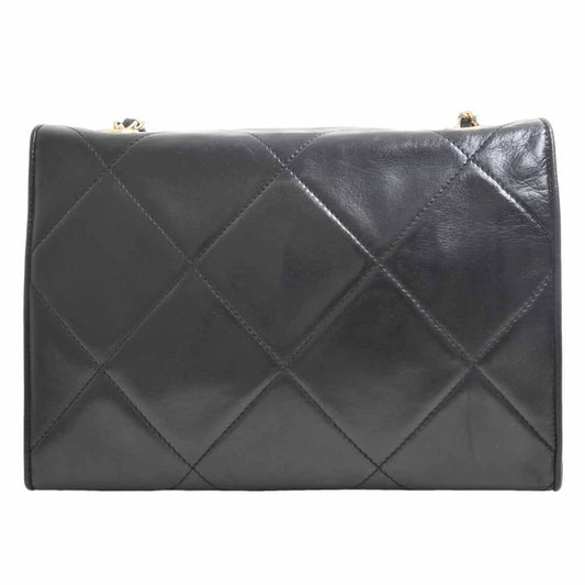 Chanel Lambskin Matrasse Coco Mark Bag Black