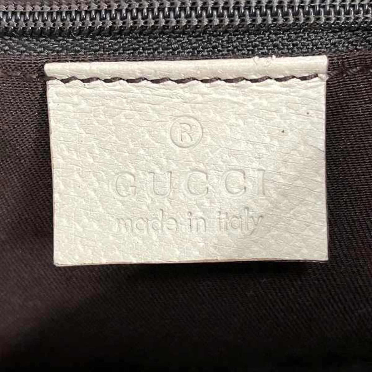 Gucci Beige Ivory Canvas Leather Handbag Tote Bag