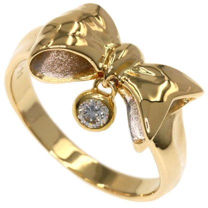Celine Ribbon Motif Diamond Ring Platinum PT900 K18YG Ladies