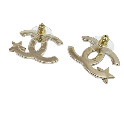 Chanel earrings here mark CC star gold rhinestone metal ladies ABB491 B23B new item