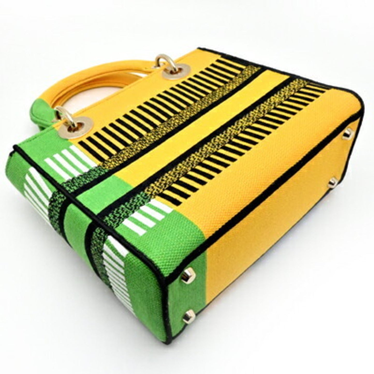 Christian Dior Multi-Color Yellow Canvas Handbag ()