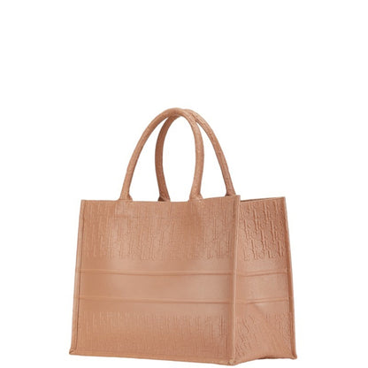 Christian Dior Pink Beige Leather Handbag Tote Bag ()