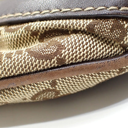 GUCCI Shoulder Bag Abbey Women's Beige Brown GG Canvas Leather 203257