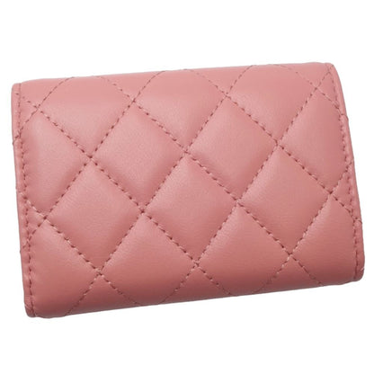 CHANEL Chanel Tri-fold Wallet AP3650 Matelasse Flap Lambskin Pink 180638 ☆