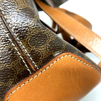 Celine rucksack Macadam PVC leather brown gold metal fittings ladies