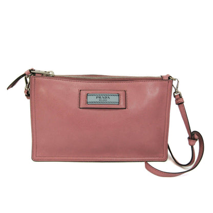 Prada Etiquette Women's Leather Shoulder Bag Pink