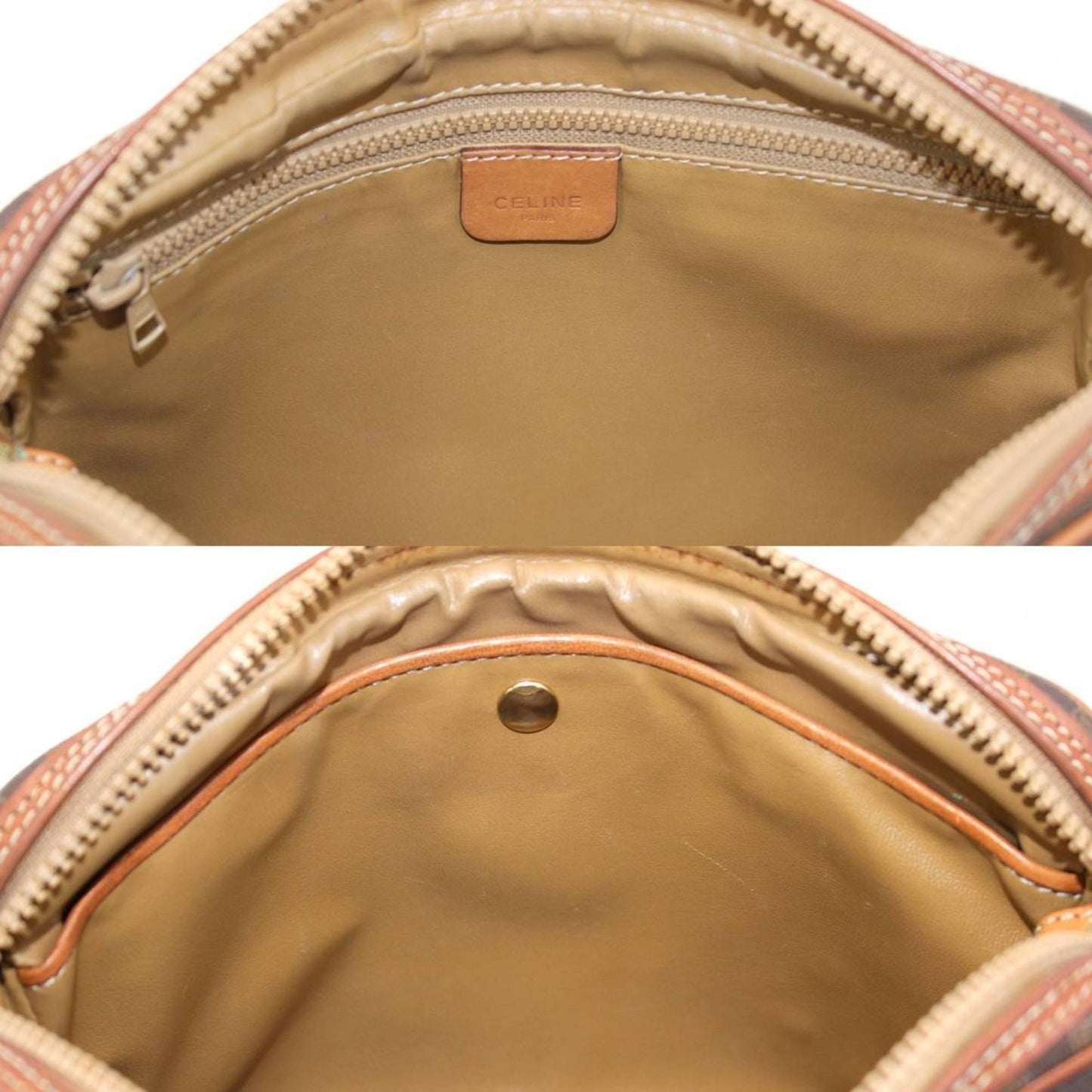 Celine Second Back Macadam Brown PVC