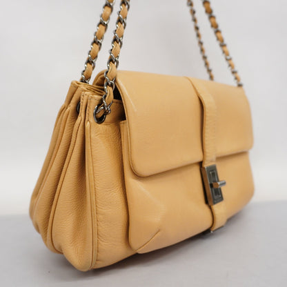 ChanelAuth  2.55 Chain Shoulder Bag Women's Caviar Leather Shoulder Bag Beige