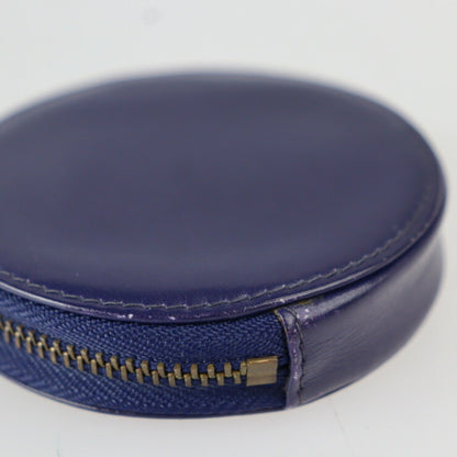 Celine coin case leather purple navy gold metal fittings circle logo purse