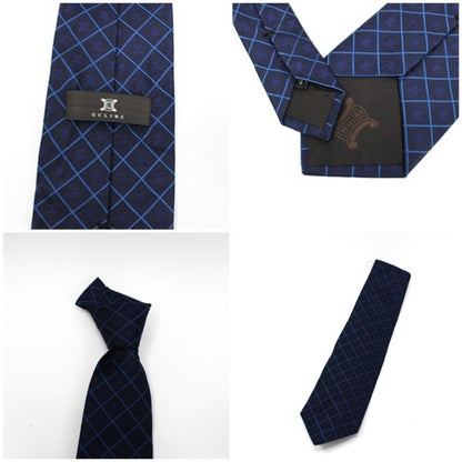 Celine Silk Necktie Plaid Men's Macadam