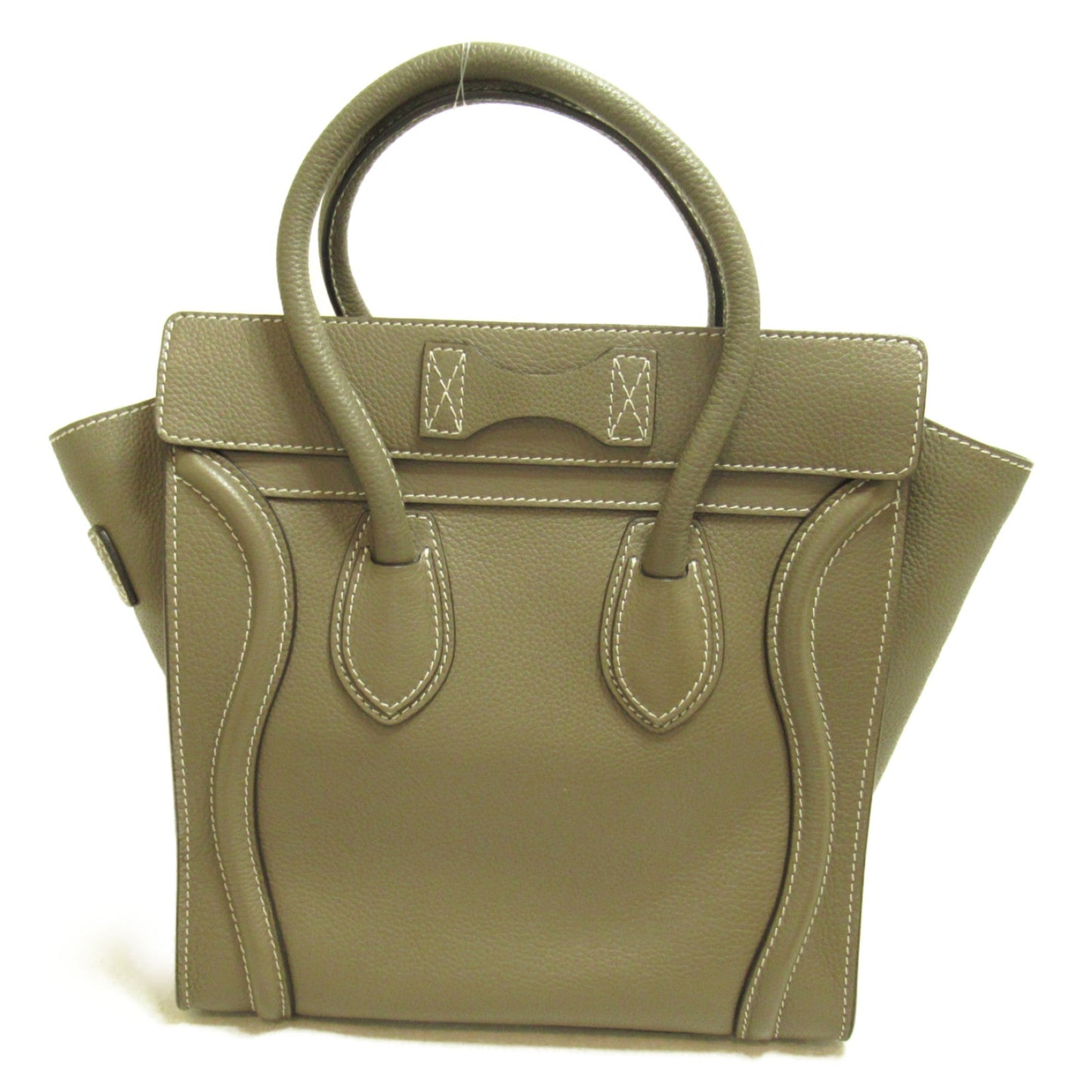 Celine Luggage micro shopper handbag Gray Gurege Calfskin [cowhide] 167793