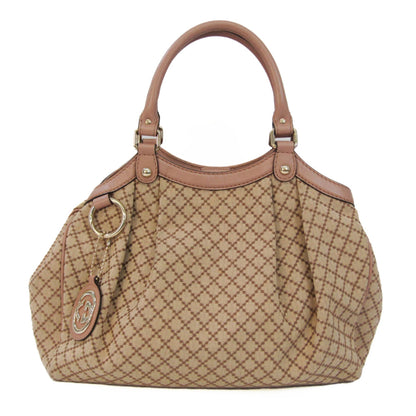GUCCI Sukey 211944 Women's Leather,GG Canvas Handbag Beige,Khaki