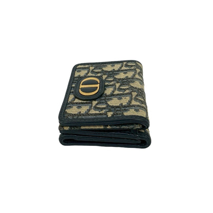 Christian Dior Navy Canvas Leather Wallet (Tri-Fold) ()