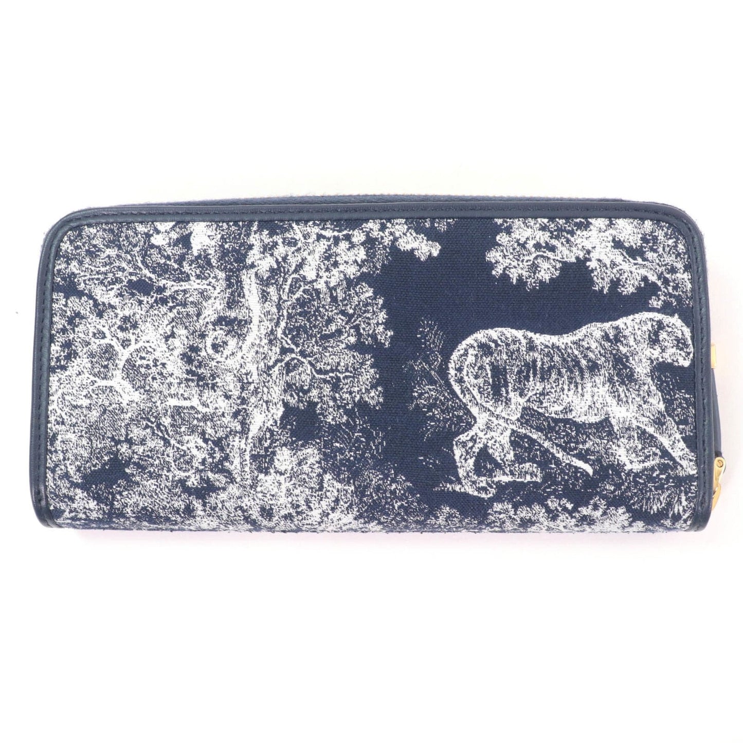 Christian Dior Navy Jacquard Long Wallet (Bi-Fold) ()