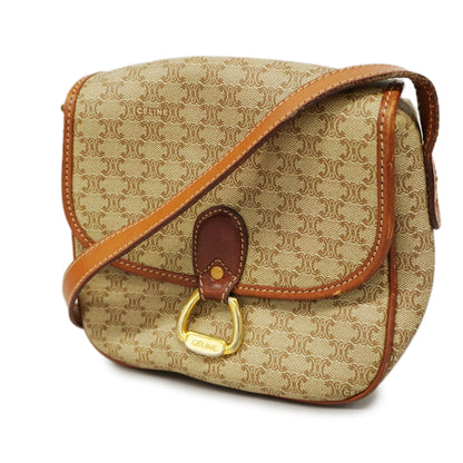 Celine  Macadam Shoulder Bag Women's PVC Beige
