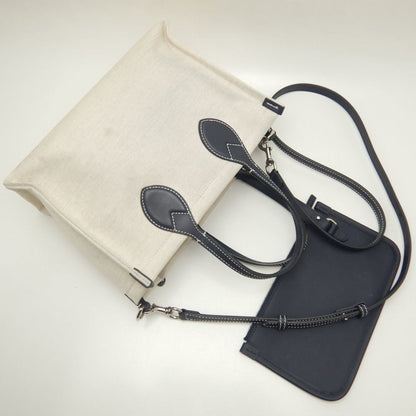 Gucci Beige Navy Canvas Tote Bag