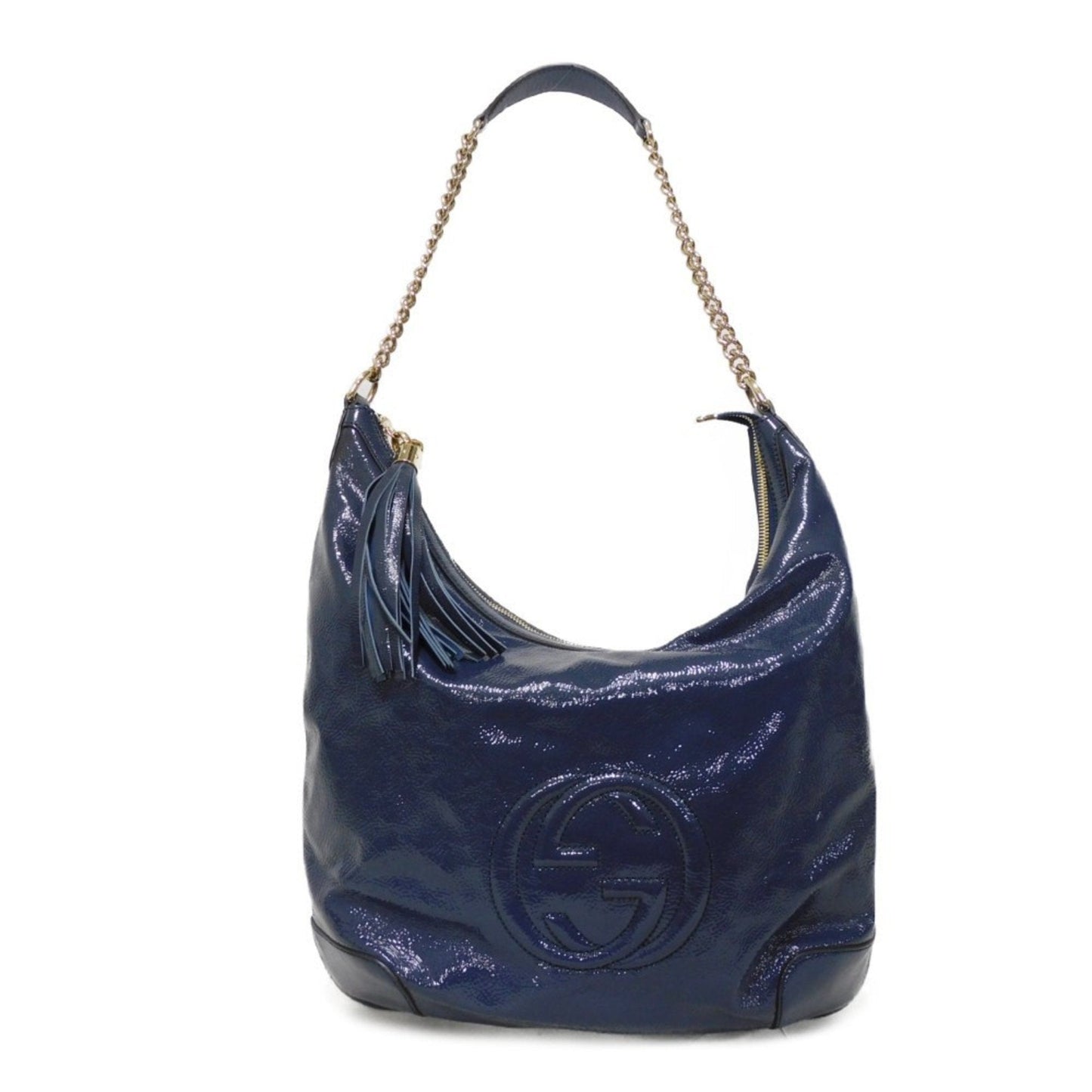 Gucci Soho Navy Patent Leather Shoulder Bag ()