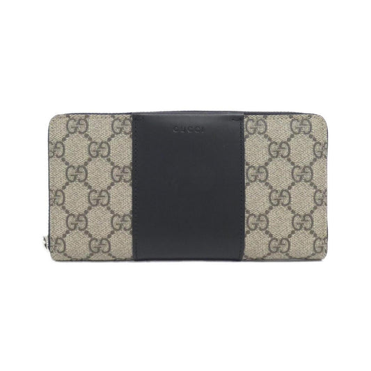 Gucci Beige Black Gg Supreme Leather Long Wallet (Bi-Fold) ()
