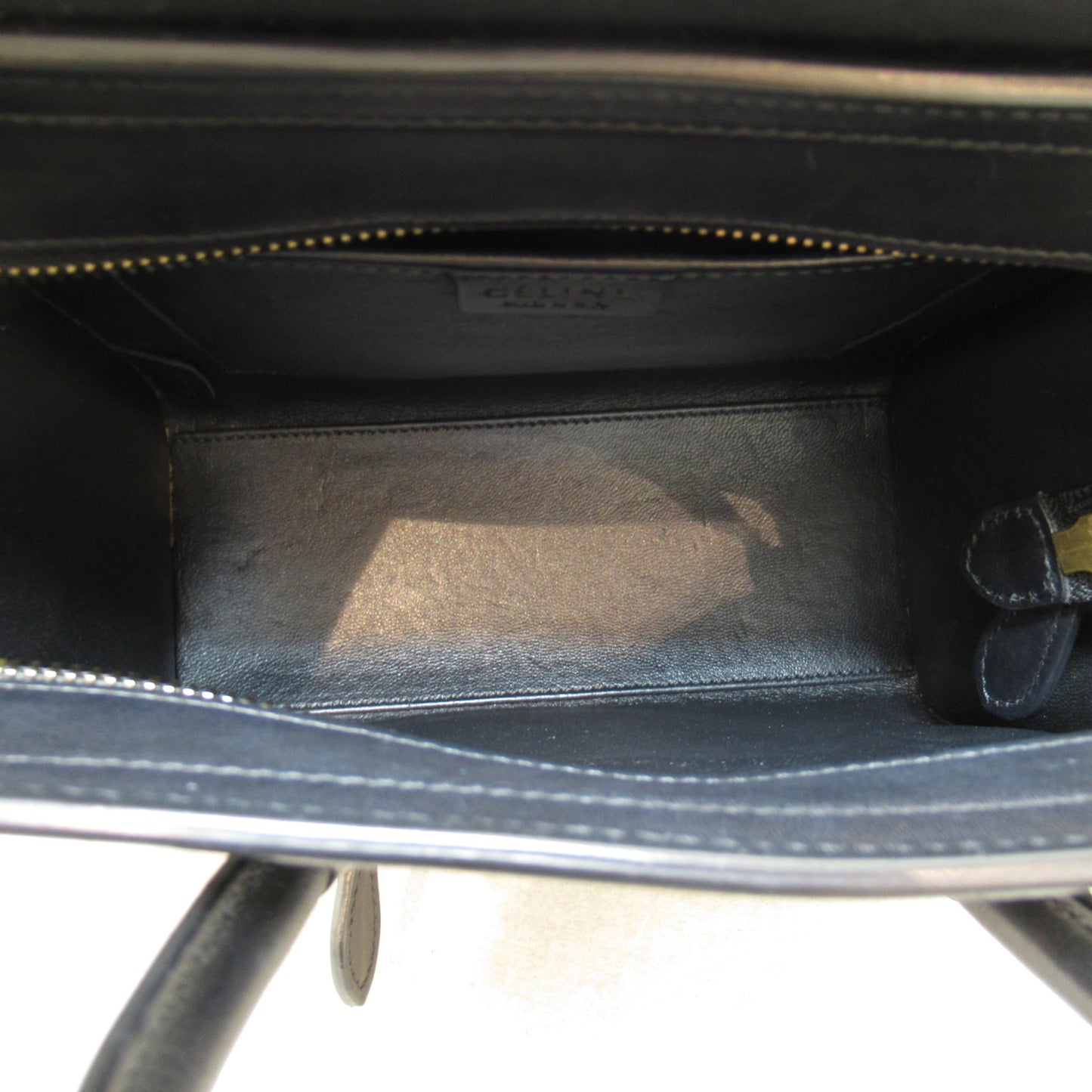 Celine Luggage nano shopper Black White canvas