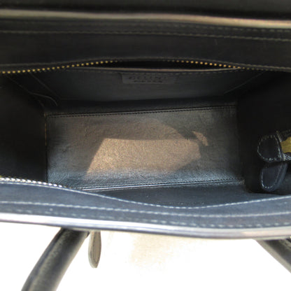 Celine Luggage nano shopper Black White canvas