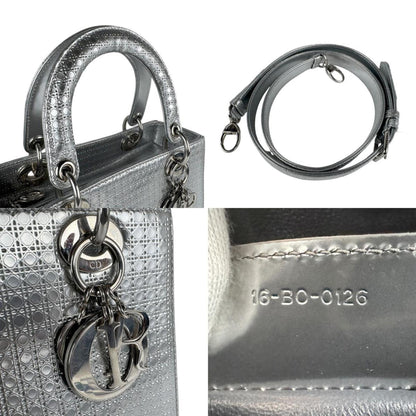 Christian Dior Silver Leather Handbag Shoulder Bag ()