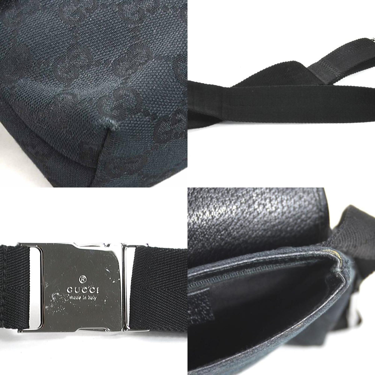 Gucci Black Gg Canvas Shoulder Bag