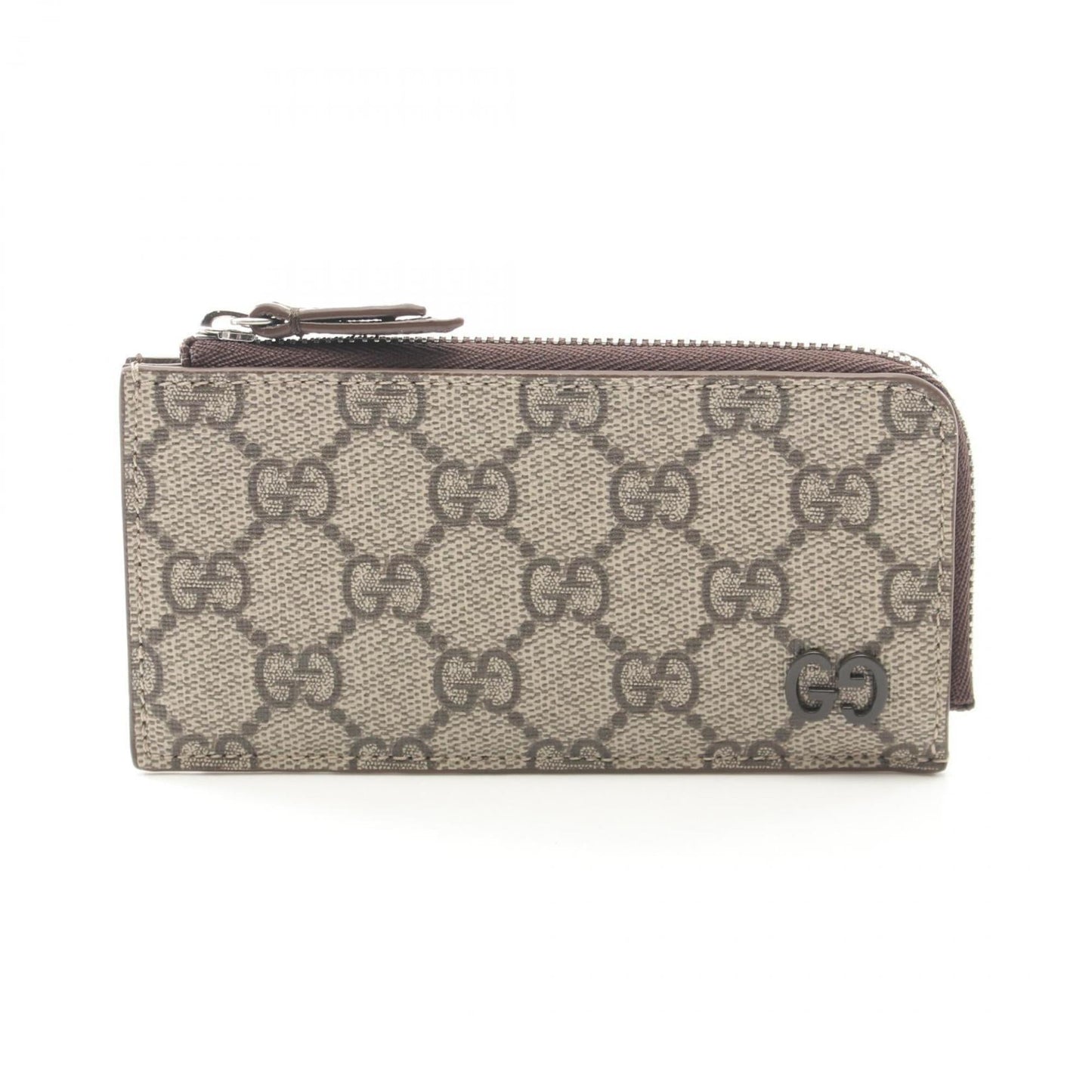 Gucci Beige Brown Coated Canvas Leather Coin Purse/Coin Case