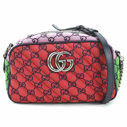 Gucci Multi-Color Navy Gg Canvas Leather Shoulder Bag