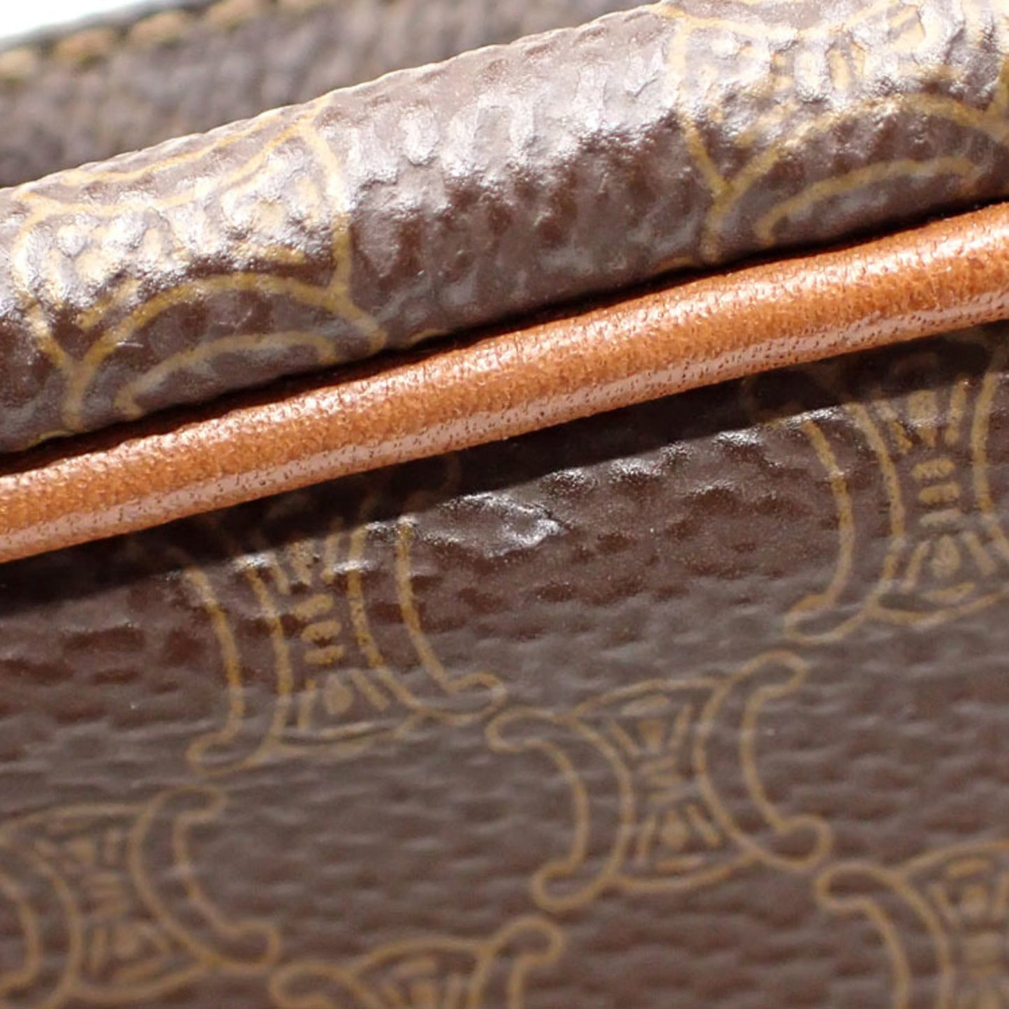 Celine Handbag Women's Brown PVC Leather Macadam Shoulder