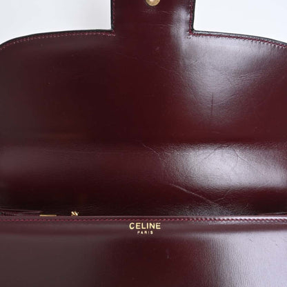 Celine Leather Shoulder Bag Bordeaux Ladies