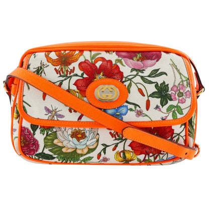 Gucci Orange Canvas Leather Shoulder Bag ()