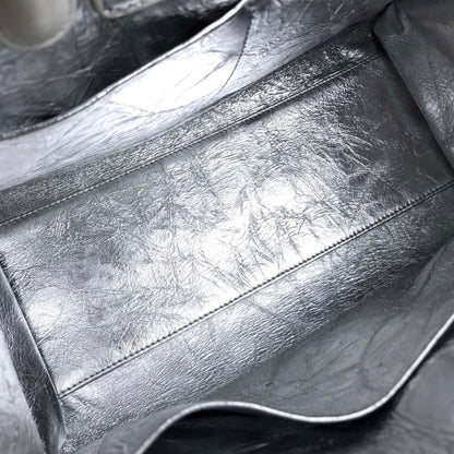 Christian Dior Metallic Silver Leather Handbag ()