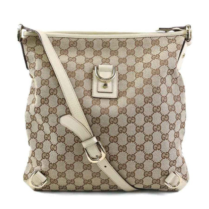 Gucci Beige Gg Canvas Leather Shoulder Bag ()