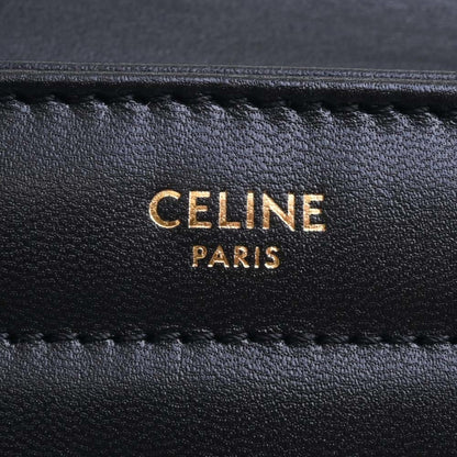 Celine Matelasse Monochrome Leather Chain Shoulder Bag Black Women's