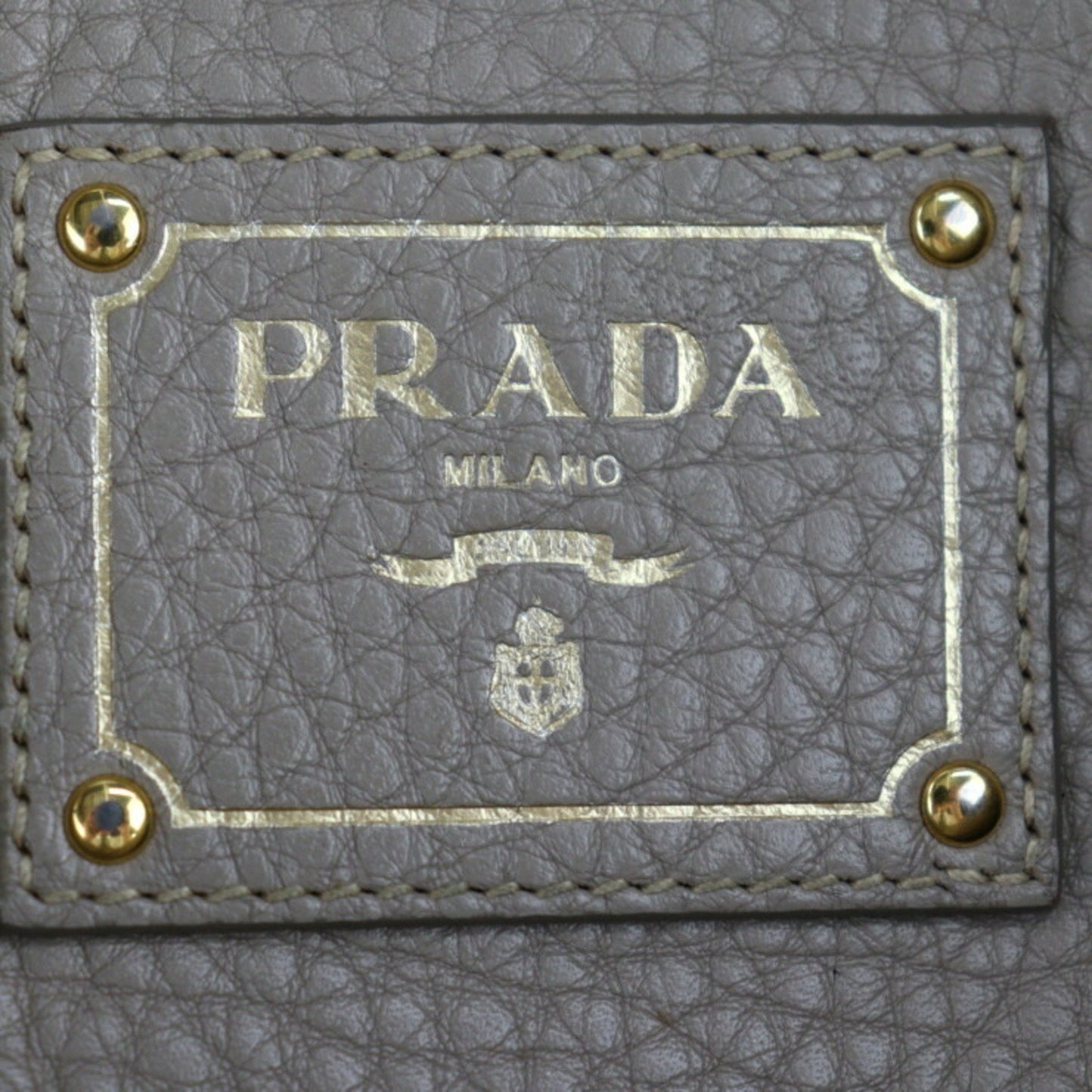 Prada Tote Bag BN2865 Leather POMICE Graige Series Etoupe Gold Hardware 2WAY Shoulder HandBag