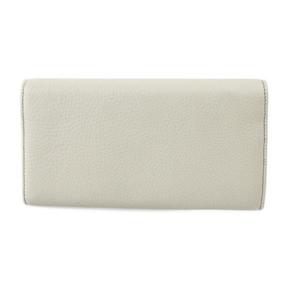 Gucci Interlocking G Bifold Wallet 282414 Leather Ivory Gold Hardware Long