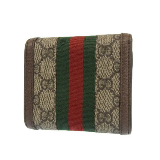 GUCCI Ophidia GG Supreme Bifold Wallet 598662 Beige/Brown Women's