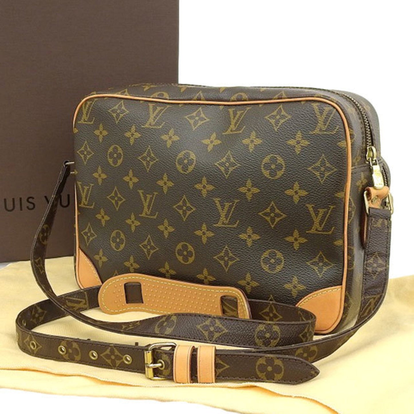 Louis Vuitton Bag Monogram Women's Men's Shoulder Brown Nile