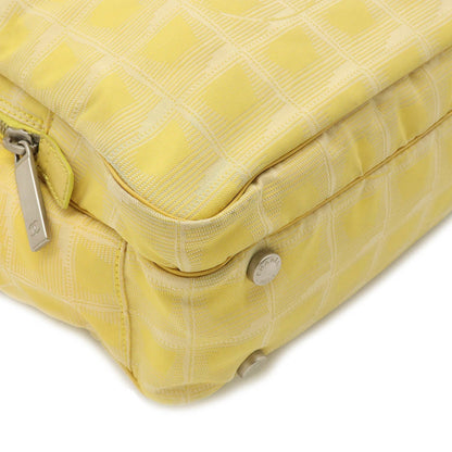 Chanel New Line HandBag Shoulder Bag Jacquard Canvas Yellow A15973