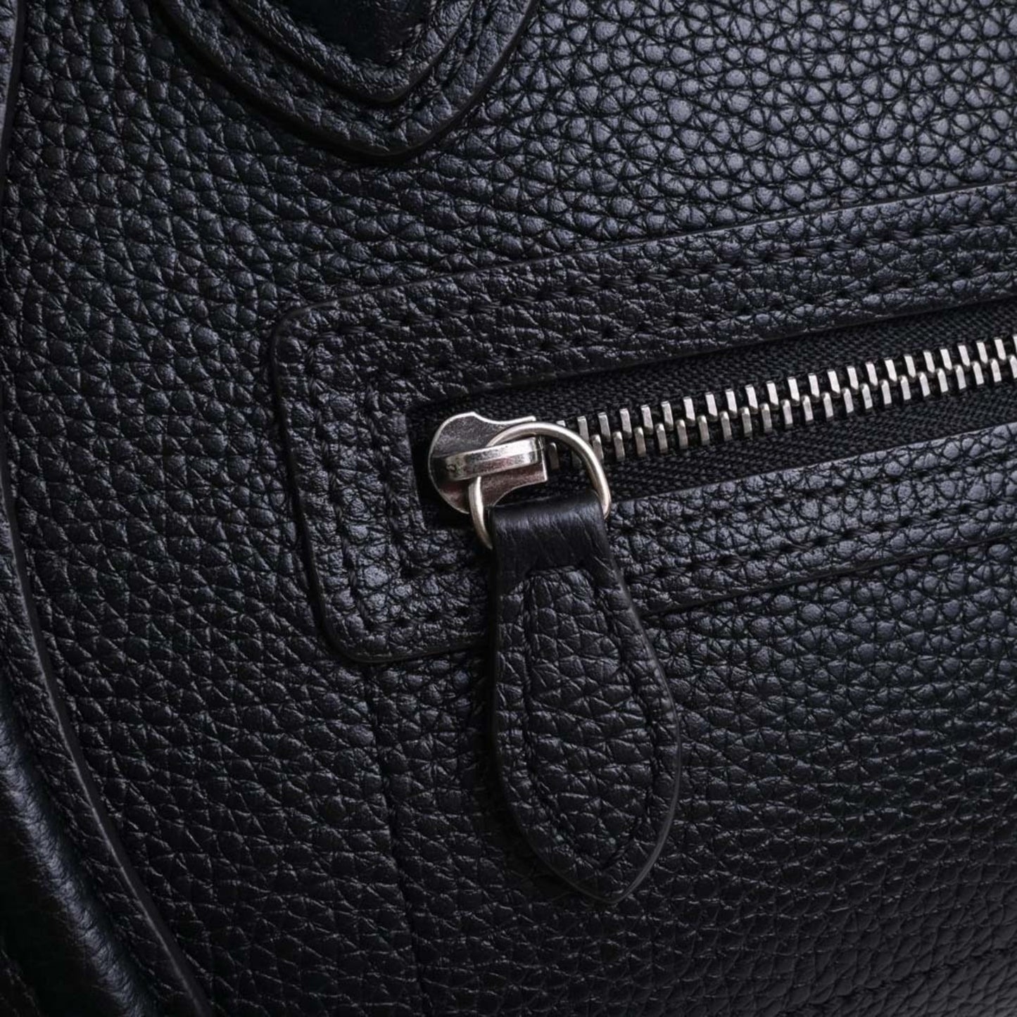 Celine Leather Luggage Nano Shopper Handbag Black Ladies