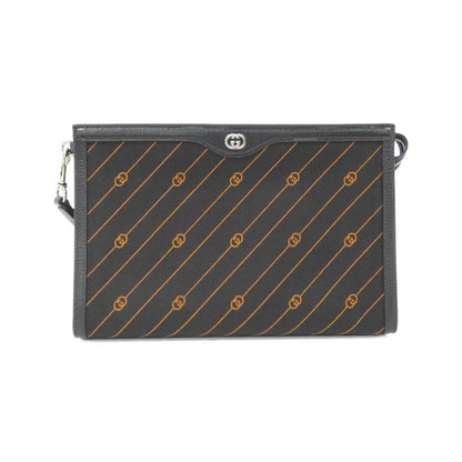 Gucci Black Orange Canvas Handbag