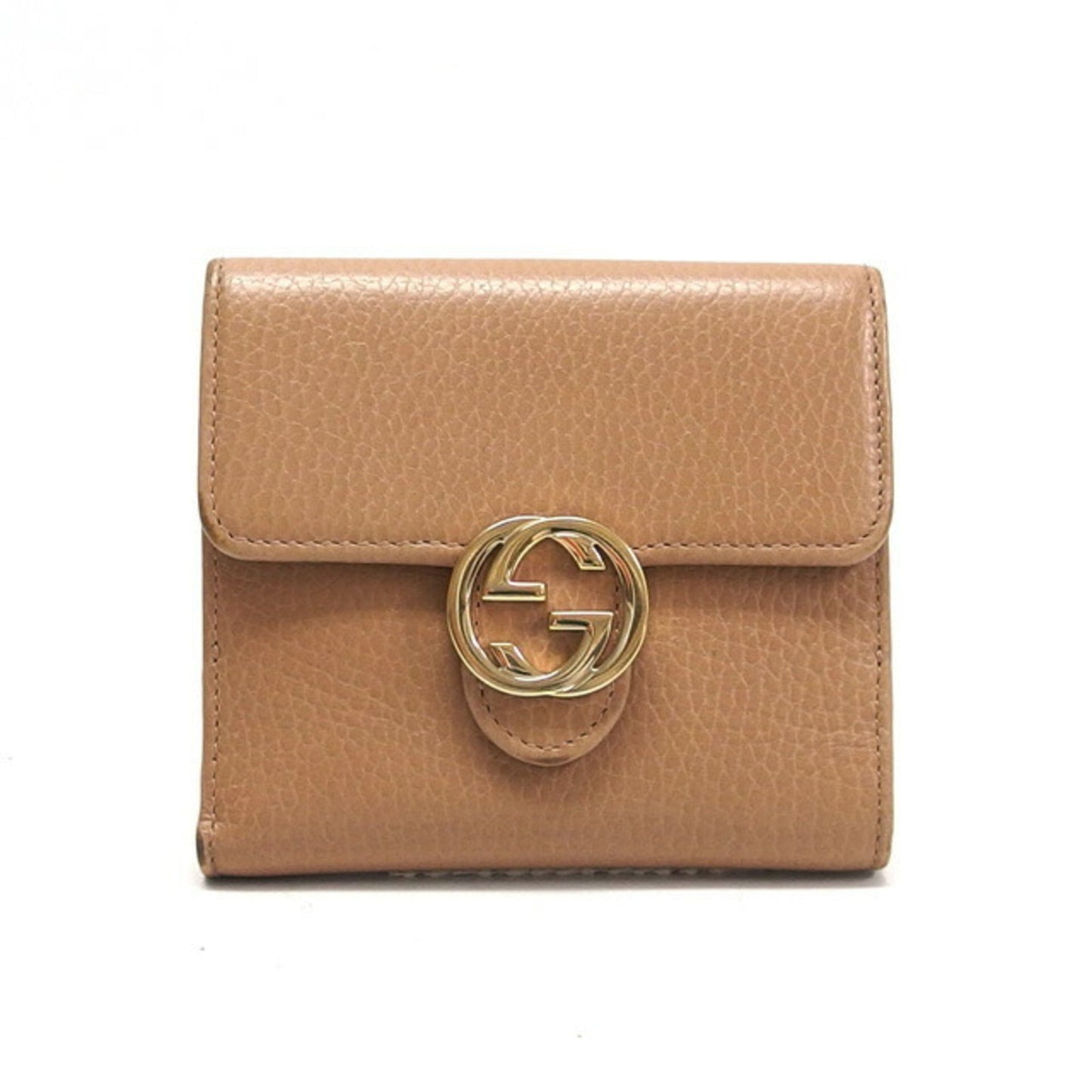 Gucci Beige Champagne Gold Leather Coin Purse/Coin Case ()