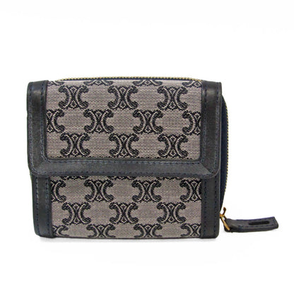 Celine Macadam Pattern Women's Leather,Canvas Wallet [tri-fold] Navy