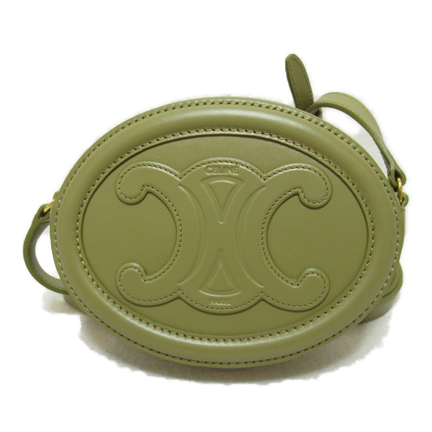 Celine Shoulder Bag Khaki Calfskin [cowhide]