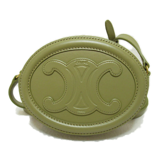 Celine Shoulder Bag Khaki Calfskin [cowhide]