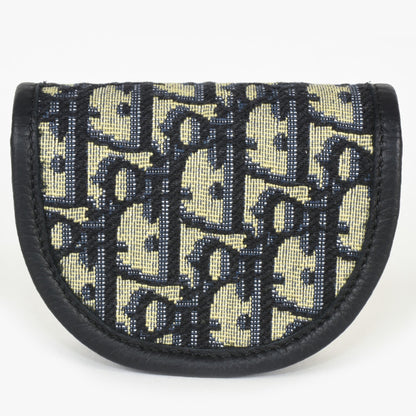 Christian Dior Trotter Navy Jacquard Leather Pouch ()