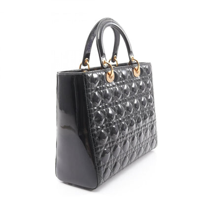 Christian Dior Lady Dior Black Patent Leather Handbag ()