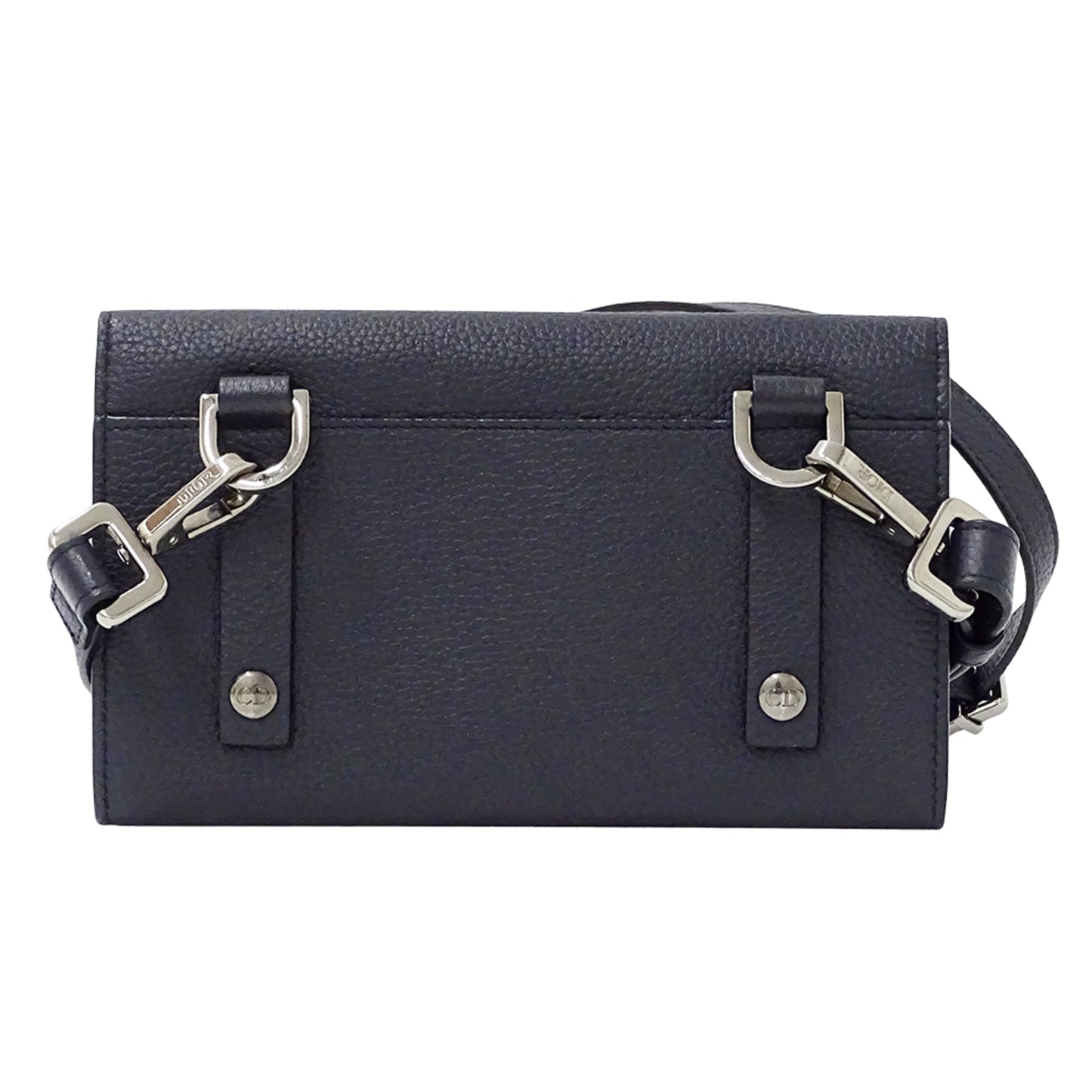 Christian Dior Navy Leather Chain/Shoulder Wallet ()