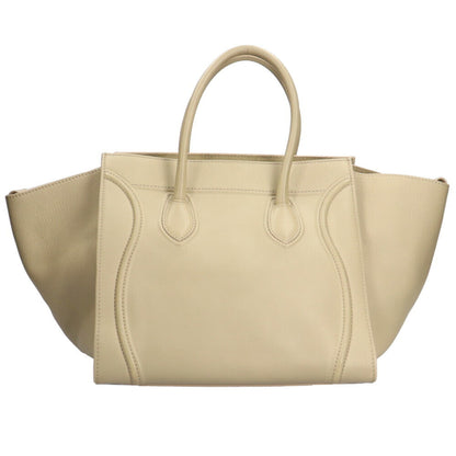 Celine Luggage Phantom Handbag Leather Beige Ladies