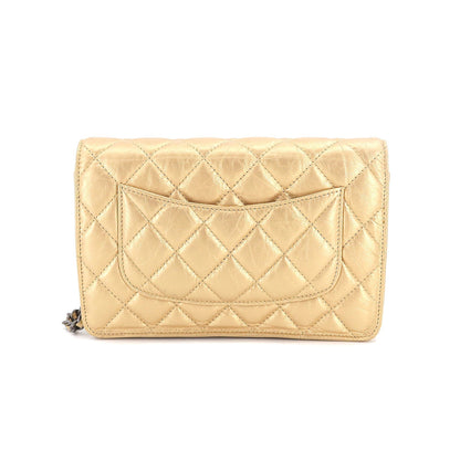 Chanel 2.55 Chain Wallet Long Leather Gold Vintage Silver Hardware